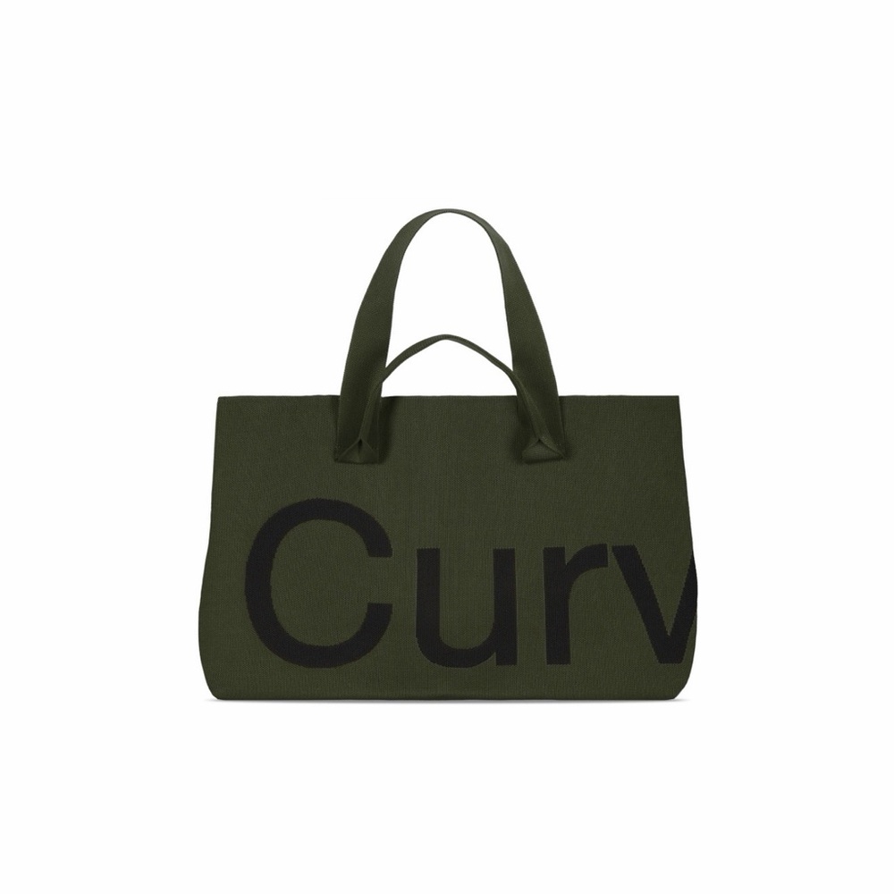 Sean Brown two tone Deep olive/black Elegant Olive Green Tote Bag